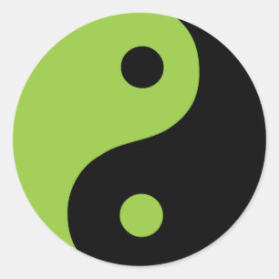 Green Yin Yang Taoist Symbol Classic Round Sticker