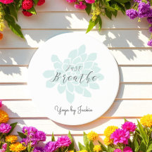 Green Yoga Breathe White Floral