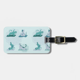 Green Yoga Cats Luggage Tag