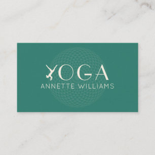 Green yoga position logo  business card