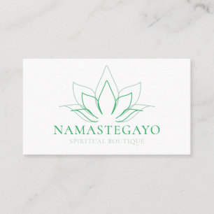Green Yoga Spiritual Meditation Lotus Business Card