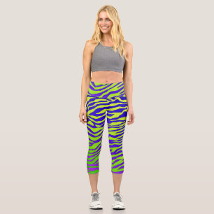 Green Zebra Capri Leggings