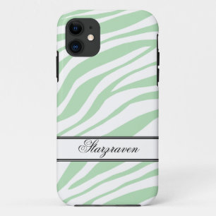 Green Zebra Print personalised iPhone 5 Case