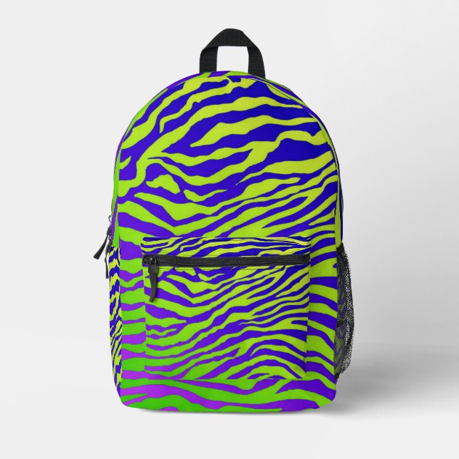 Green Zebra Printed Backpack (Front)