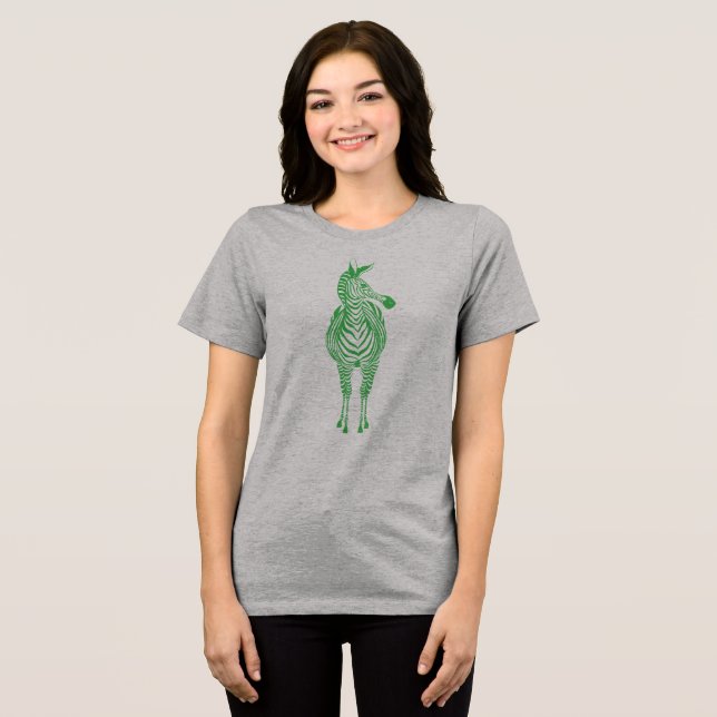 Green Zebra | Show Your Stripes! Customisable Tri-Blend Shirt (Front Full)