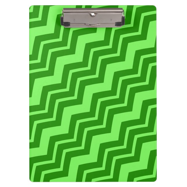 Green Zig Zag Chevron Pattern Design  Clipboard (Front)