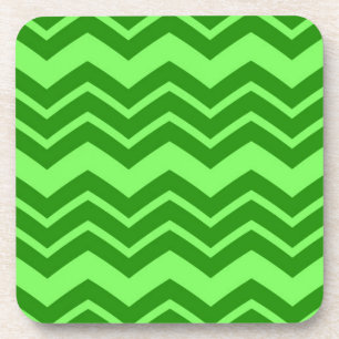 Green Zig Zag Chevron Pattern Design Coaster