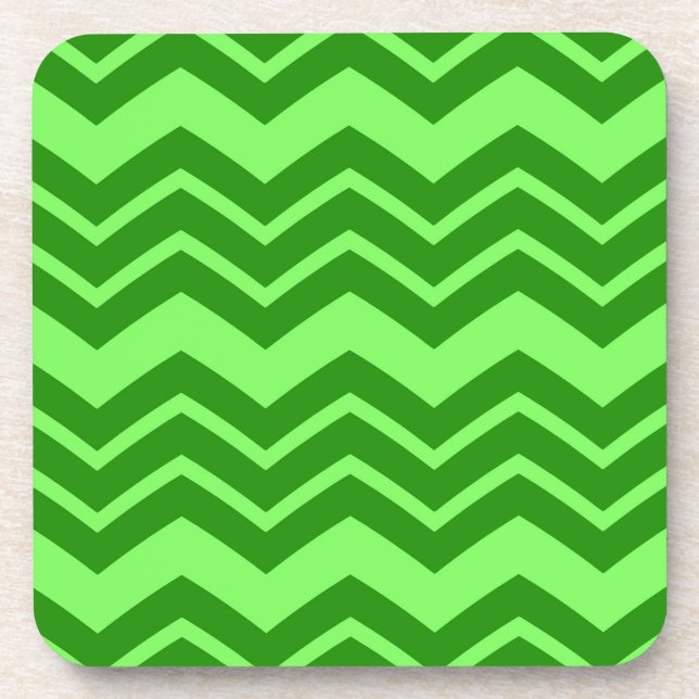 Green Zig Zag Chevron Pattern Design  Coaster (Front)