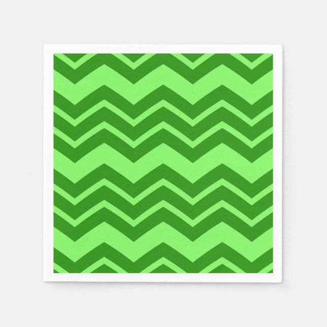 Green Zig Zag Chevron Pattern Design  Napkin (Front)