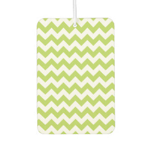 Green Zigzag, Green Chevron, Geometric Pattern Car Air Freshener