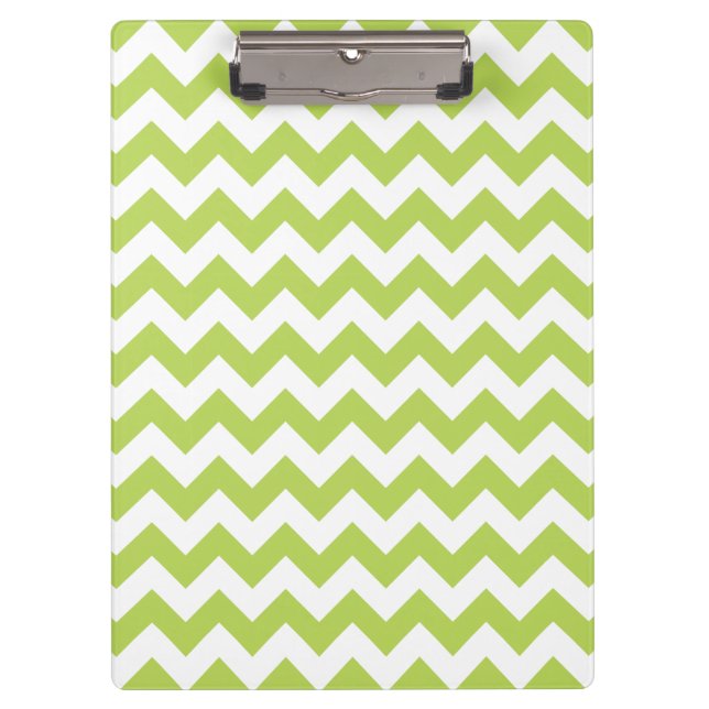Green Zigzag, Green Chevron, Geometric Pattern Clipboard (Front)