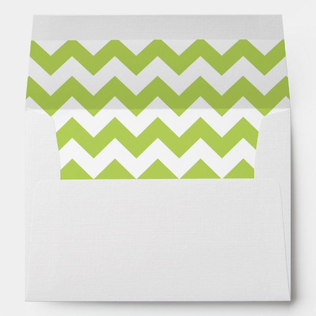Green Zigzag, Green Chevron, Geometric Pattern Envelope (Back (Bottom))