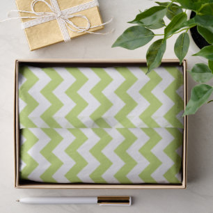 Green Zigzag, Green Chevron, Geometric Pattern Tissue Paper