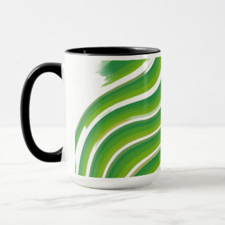 Green Zigzag Pattern Mugs | Stylish Geometric Drin