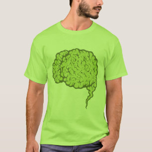 Green Zombie Brain T-shirt - Braaaains!