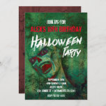 Green Zombie Halloween Party Invitations<br><div class="desc">Green Zombie Halloween Party Invitations.</div>