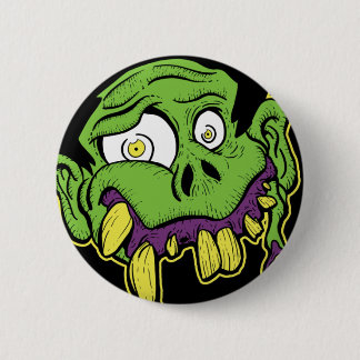 Green Zombie Head 6 Cm Round Badge