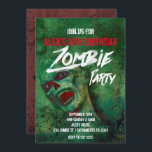 Green Zombie Party Halloween Invitations<br><div class="desc">Green Zombie Party Halloween Invitations.</div>