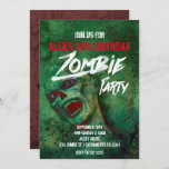 Green Zombie Party Halloween Invitations<br><div class="desc">Green Zombie Party Halloween Invitations.</div>