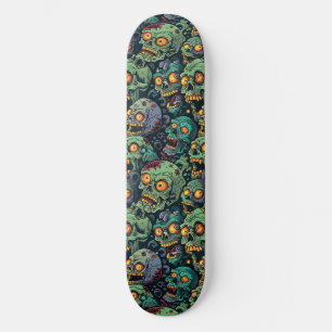 Green Zombie Spooky Halloween Skateboard