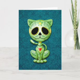 Green Zombie Sugar Kitten Card