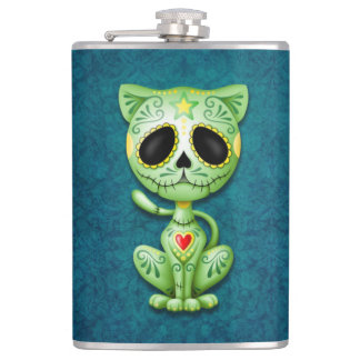Green Zombie Sugar Kitten Hip Flask