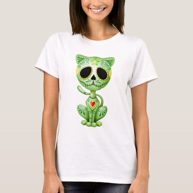 Green Zombie Sugar Kitten T-Shirt (Front)