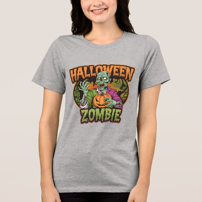 Green Zombie Women's T-Shirt Tri-Blend Shirt (Front)