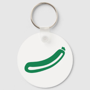 Green zucchini key ring