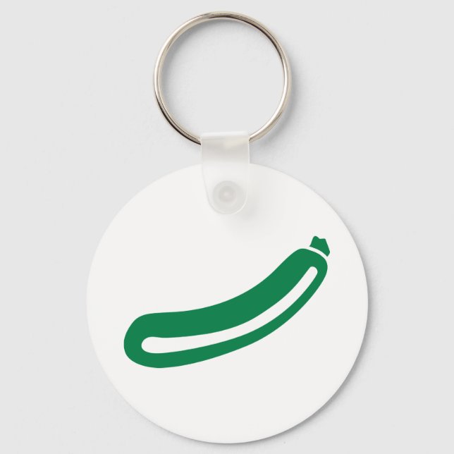 Green zucchini key ring (Front)