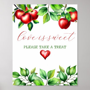 Greenary Red Apple Love is sweet Poster