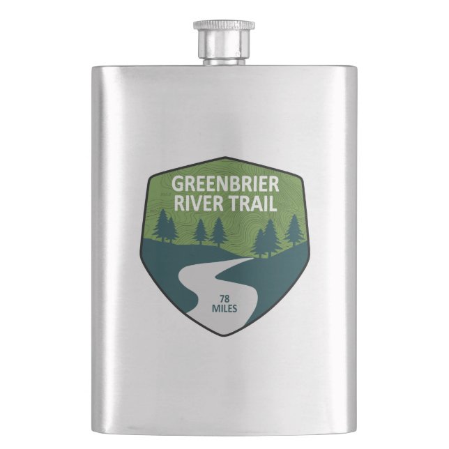 Greenbrier River Trail Hip Flask (Front)