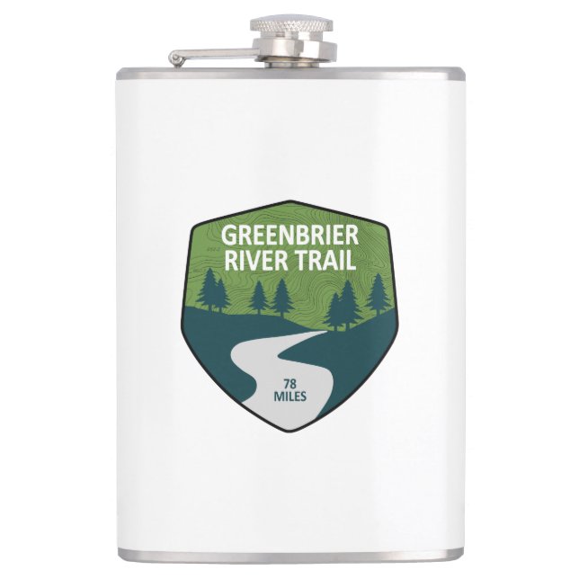 Greenbrier River Trail Hip Flask (Front)