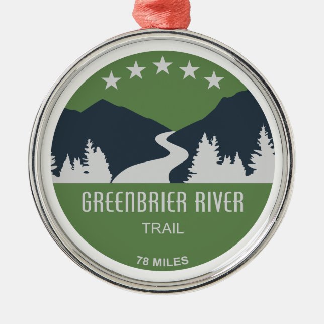 Greenbrier River Trail Metal Tree Decoration (Front)