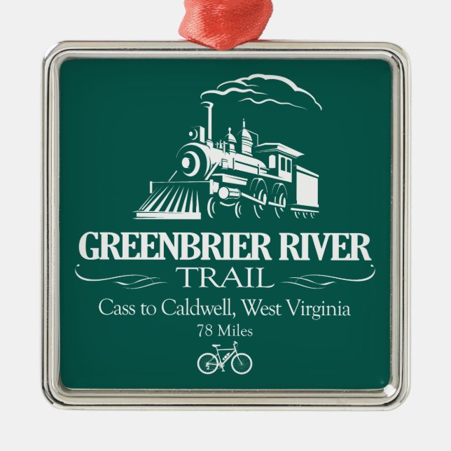 Greenbrier River Trail (RT) Metal Tree Decoration (Front)