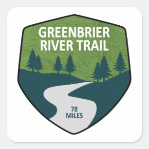 Greenbrier River Trail Square Sticker