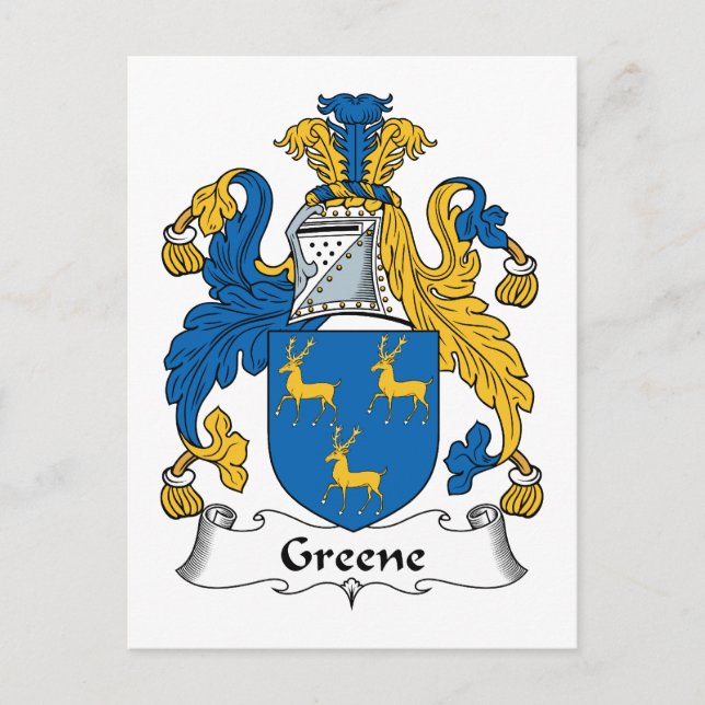 Greene Family Crest Postcard (Front)