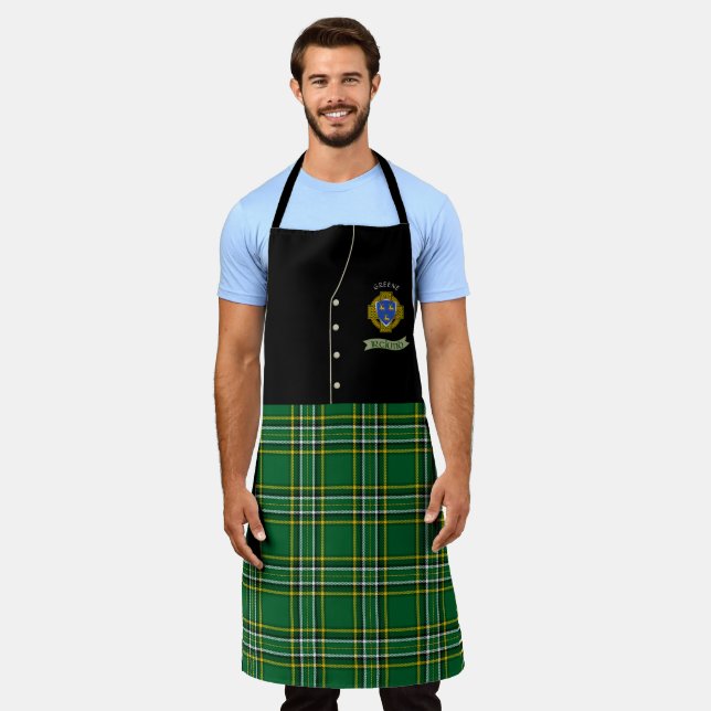 Greene Shield & Tartan Personalised Kilt  Apron (Worn)