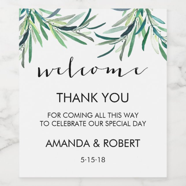 Greeneery welcome bag or wine label (Single Label)