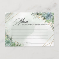 Greeneey succulents gold frame boho Advice Card