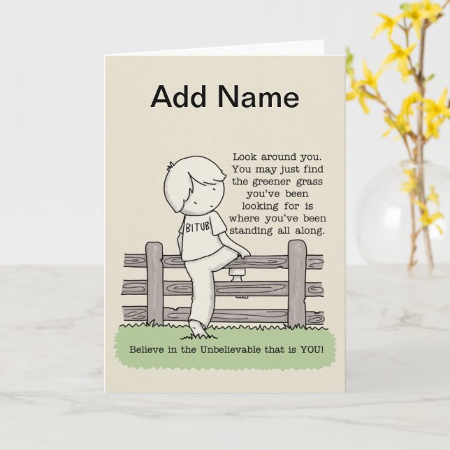 Greener Grass Card (Yellow Flower)