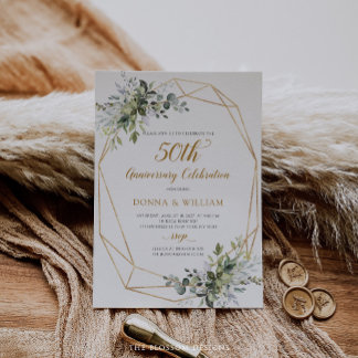 Greenery 50th Wedding Anniversary Invite - EAC195