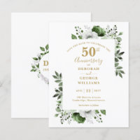 Greenery 50th Wedding Anniversary Save The Date