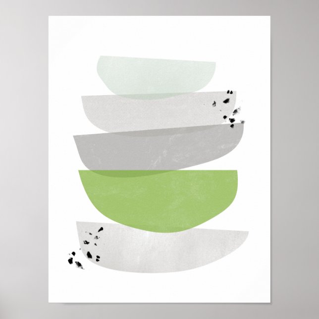 greenery abstract, minimalist poster print (Front)