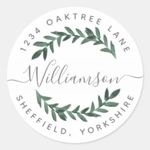 Greenery address label