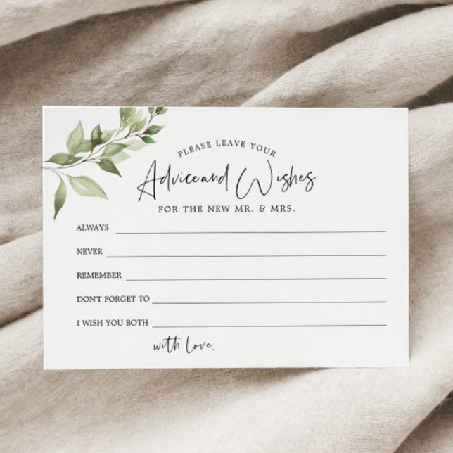 Greenery Advice and Wishes for Mrs. and Mrs. Cards (Creator Uploaded)