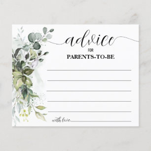 Greenery Advice for Mum & Dad Baby Shower card