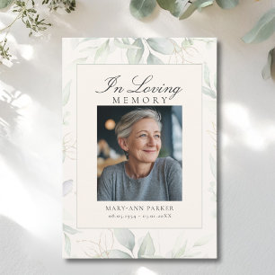 Greenery After Funeral Memorial Sympathy Photo Thank You Card