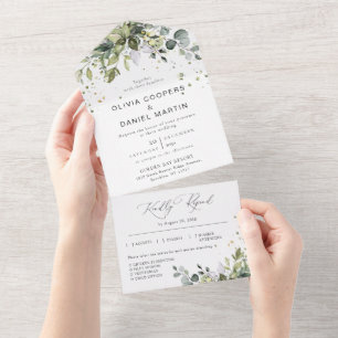Greenery All in One Wedding Invitation
