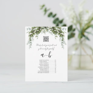 Greenery Alphabetical Wedding Seating Chart Card
